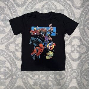 Marvel Black T-Shirt with Superheroes Graphic